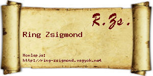 Ring Zsigmond névjegykártya