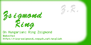 zsigmond ring business card